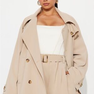 Women's Double Breasted Tan Trench Coat